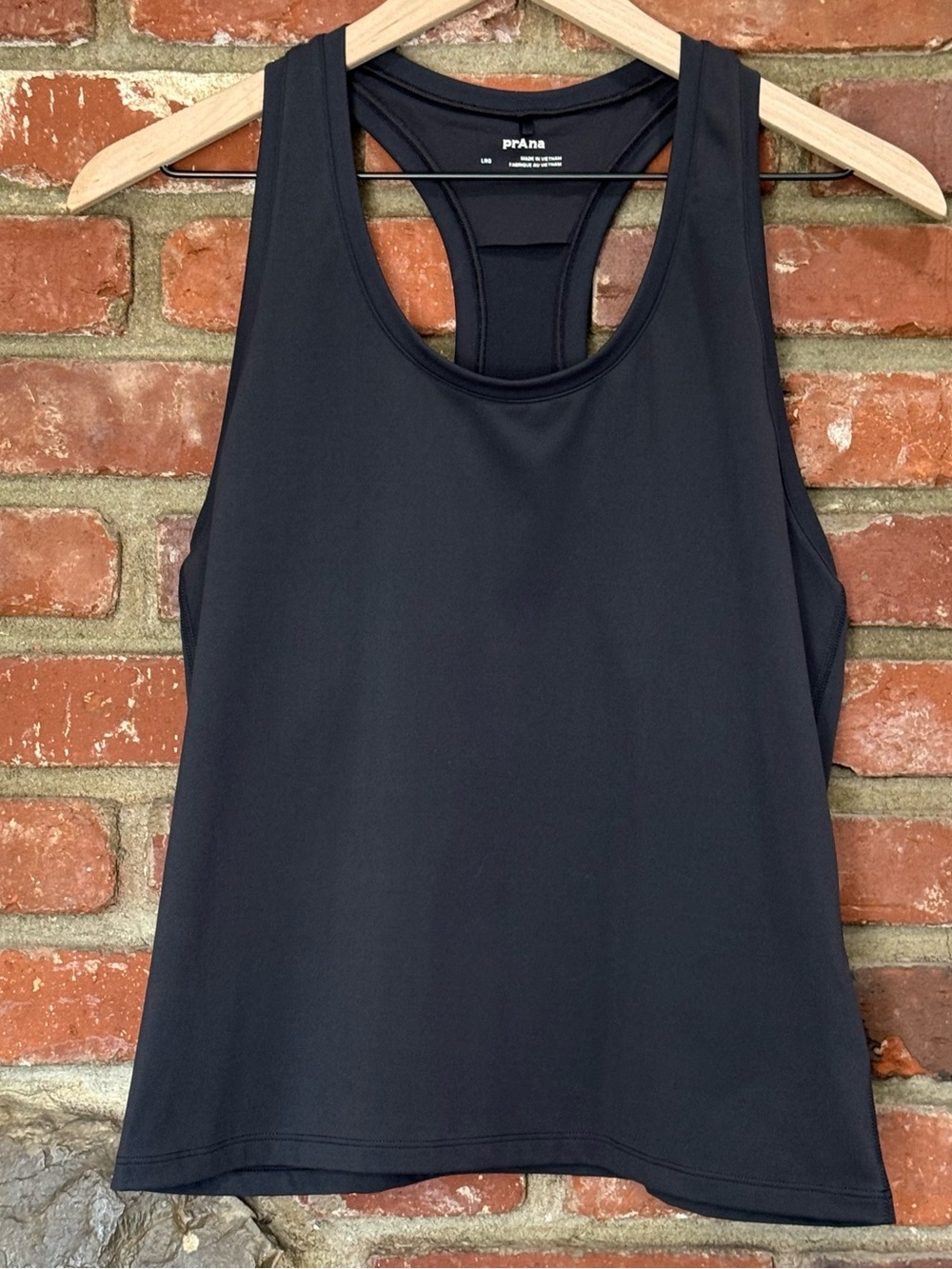 prAna Tank Top Womens Black Racerback Athletic Yoga Workout Gym large